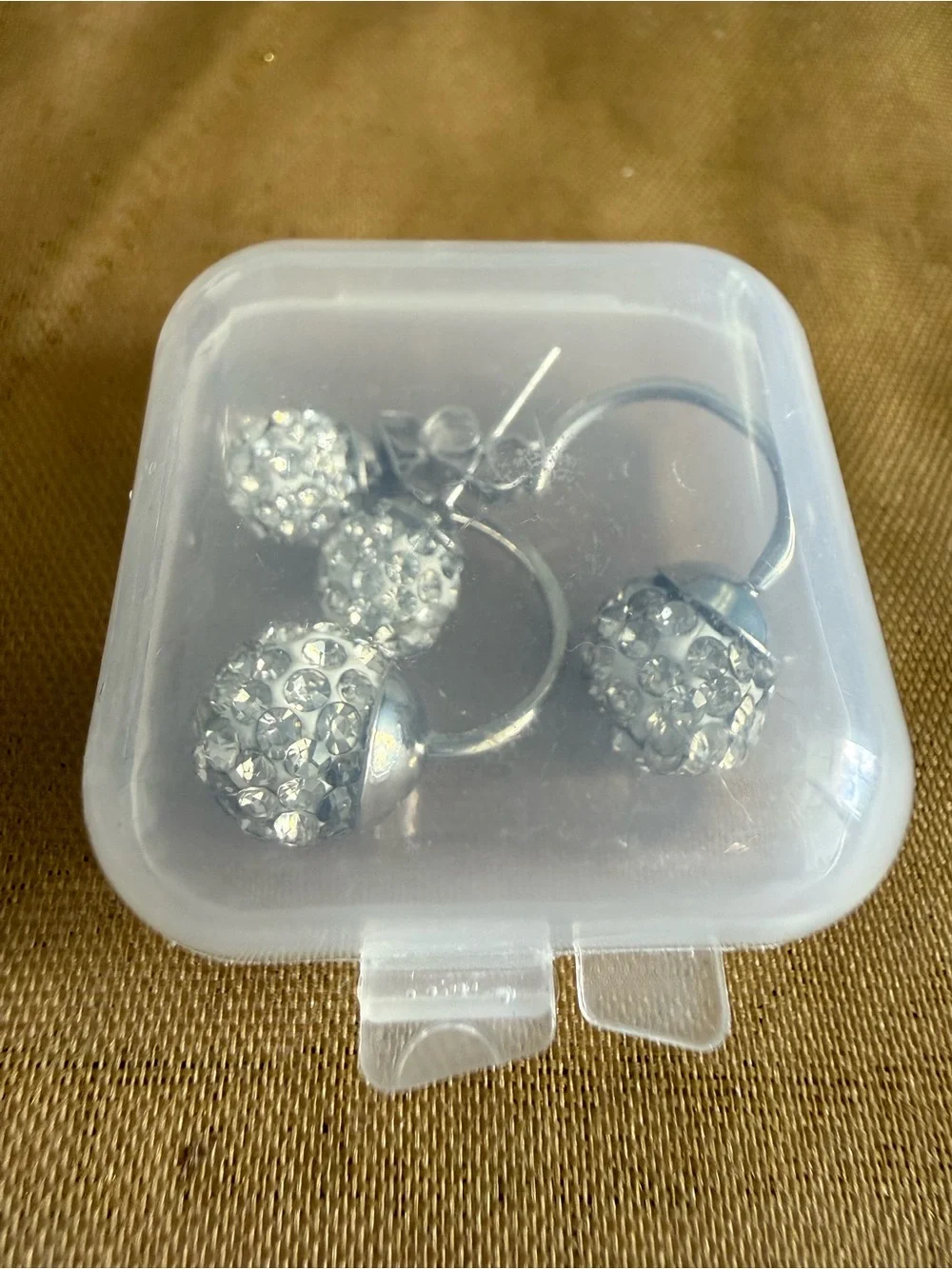 Crystal Pavé Silver-Tone Ball Drop Earrings
